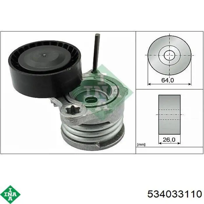 534 0331 10 INA tensor de correa, correa poli v