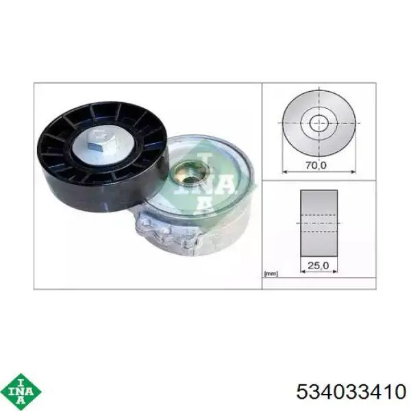 534 0334 10 INA tensor de correa, correa poli v