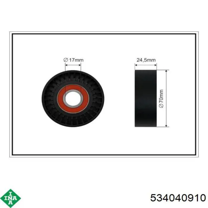 534 0409 10 INA tensor de correa, correa poli v