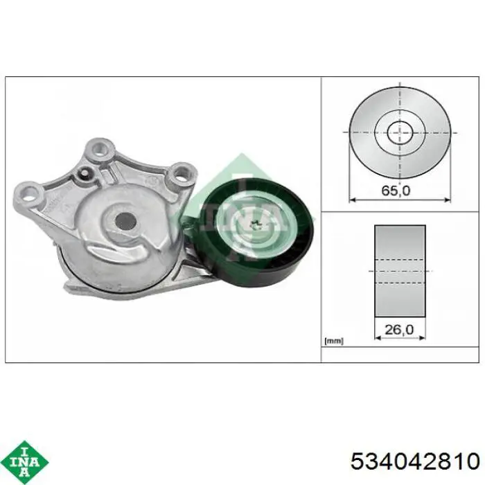 534 0428 10 INA tensor de correa, correa poli v
