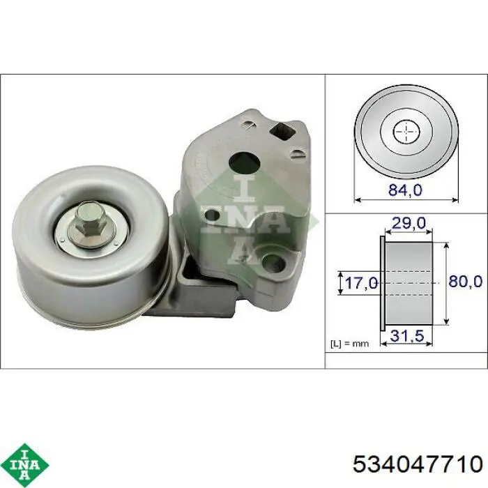 534 0477 10 INA tensor de correa, correa poli v