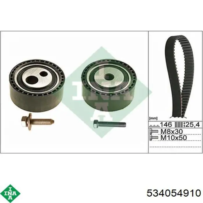 534 0549 10 INA tensor de correa, correa poli v