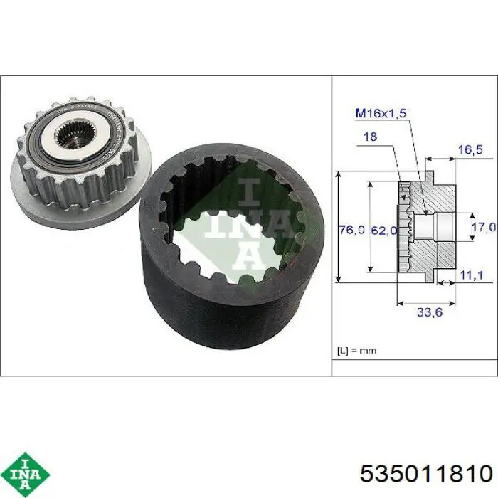 535 0118 10 INA poleas juego de piezas