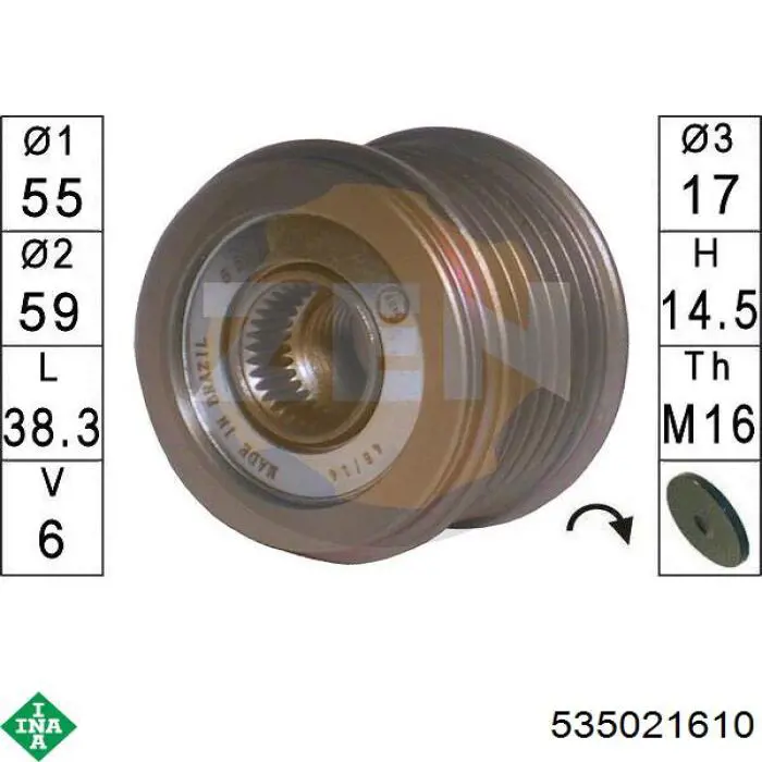 535 0216 10 INA poleas juego de piezas