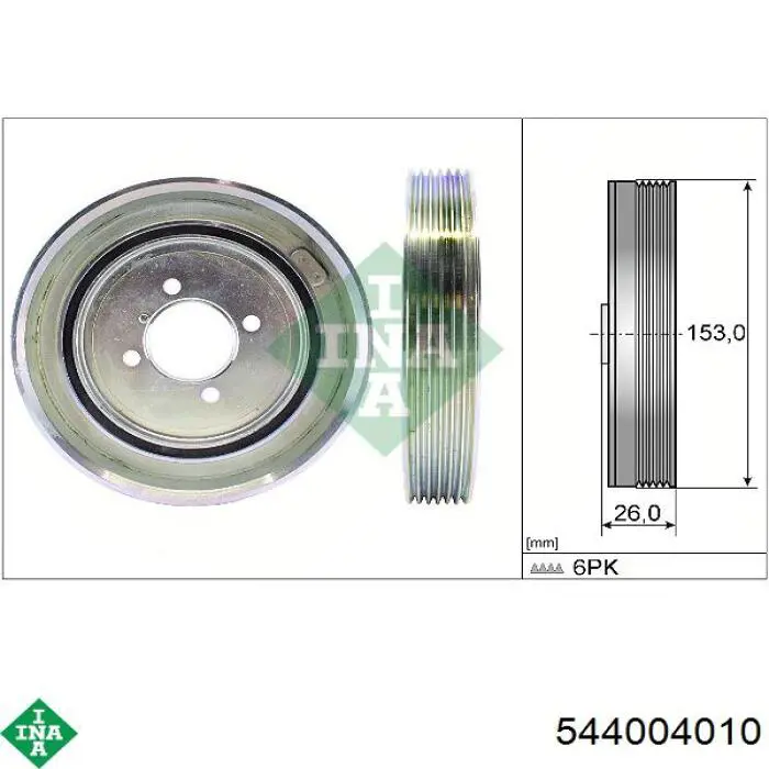 544004010 INA polea, cigüeñal
