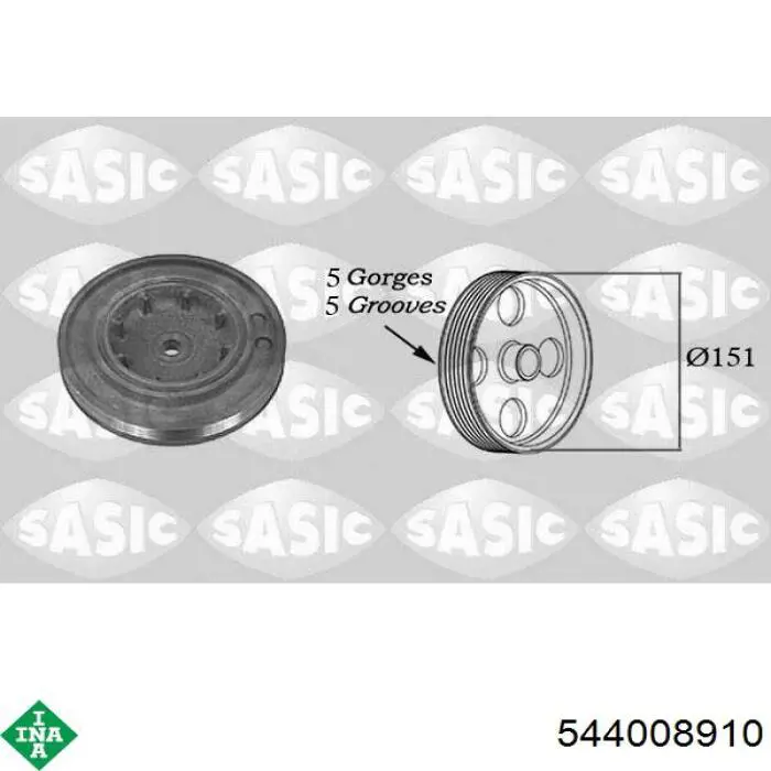 544 0089 10 INA polea, cigüeñal