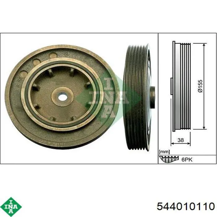 544 0101 10 INA polea, cigüeñal