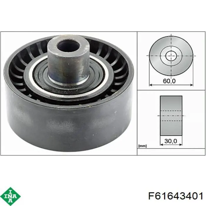 F-616434.01 INA polea inversión / guía, correa poli v