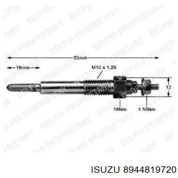 8944819720 Isuzu bujía de incandescencia