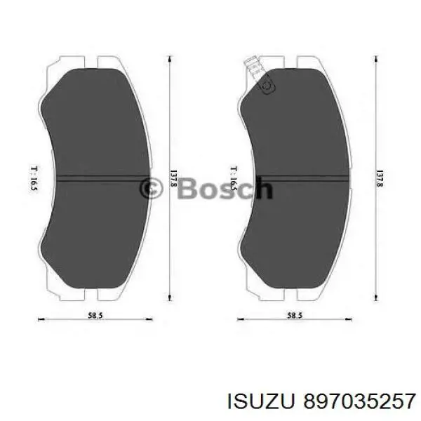 897035257 Isuzu pastillas de freno delanteras