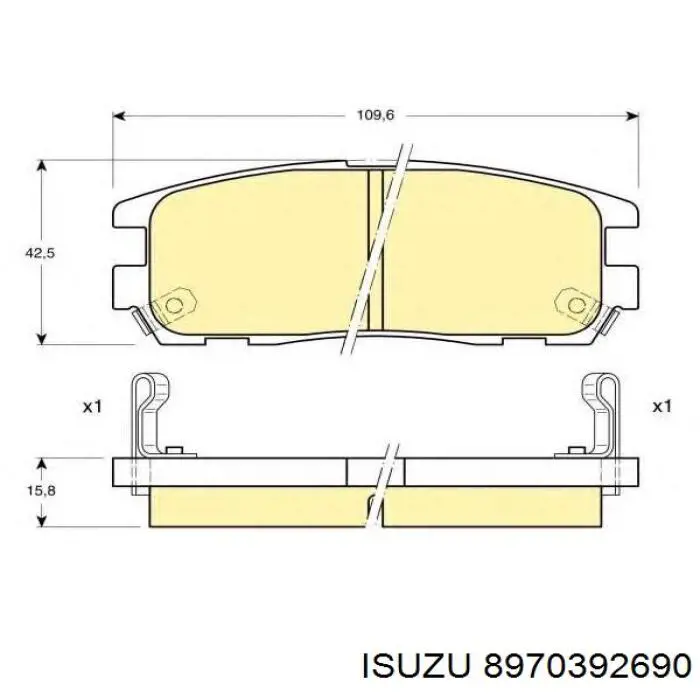 8970392690 Isuzu pastillas de freno traseras