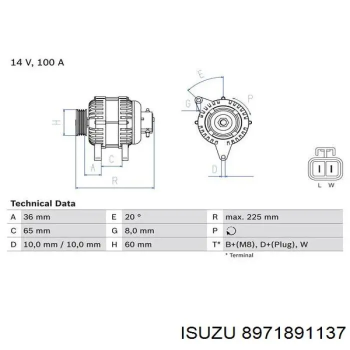 8971891137 Isuzu alternador