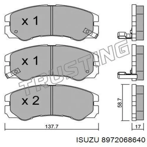 8972068640 Isuzu pastillas de freno delanteras