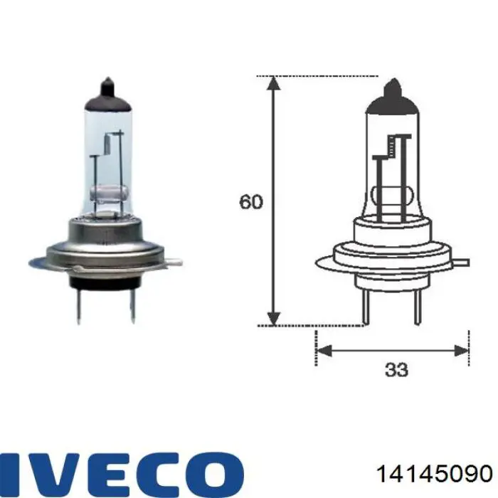 14145090 Iveco bombilla halógena