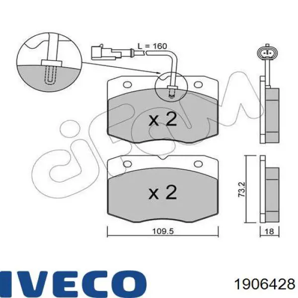1906428 Iveco pastillas de freno delanteras