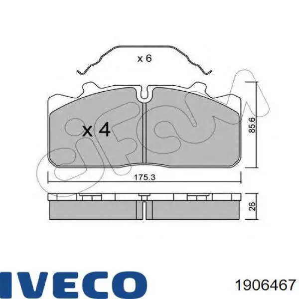 1906467 Iveco pastillas de freno delanteras