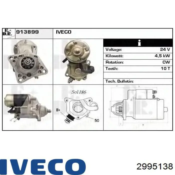 2995138 Iveco motor de arranque