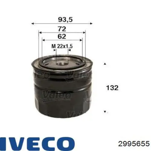 2995655 Iveco filtro de aceite