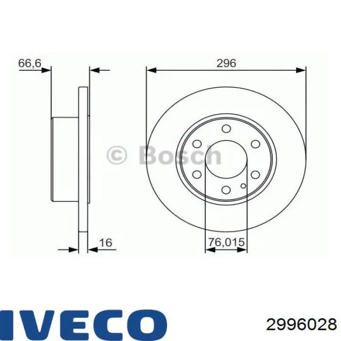 2996028 Iveco disco de freno trasero