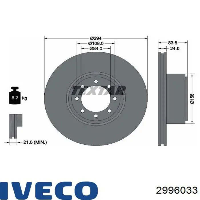 7188210 Iveco disco de freno trasero