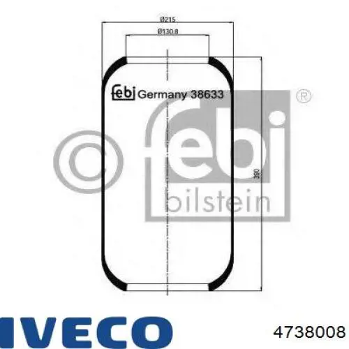 4738008 Iveco muelle neumático, suspensión