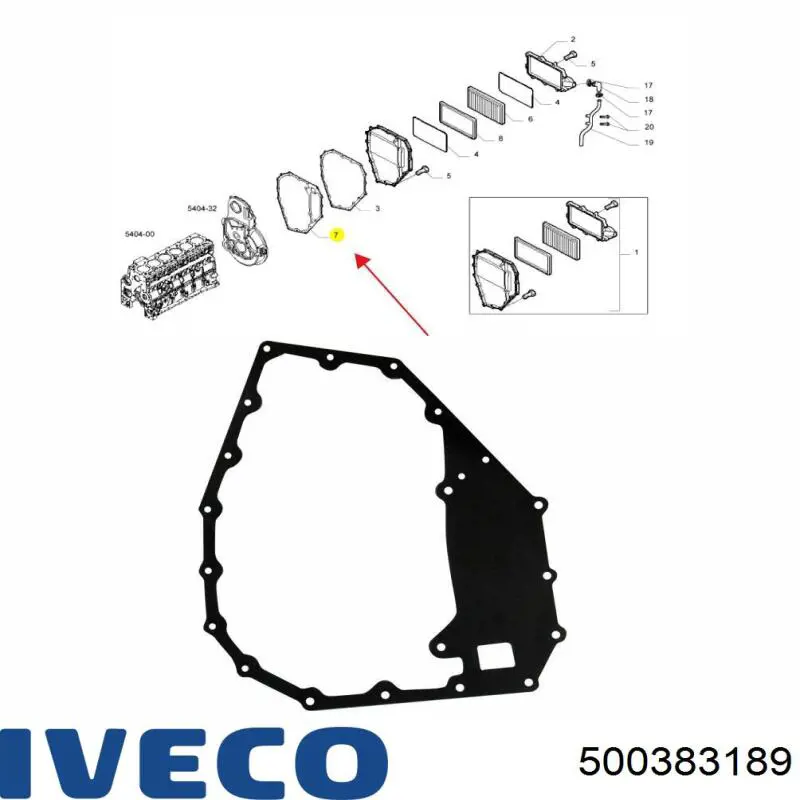 500383189 Iveco junta de turbina, kit de montaje