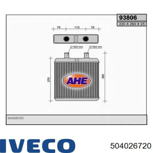 504026720 Iveco radiador de calefacción