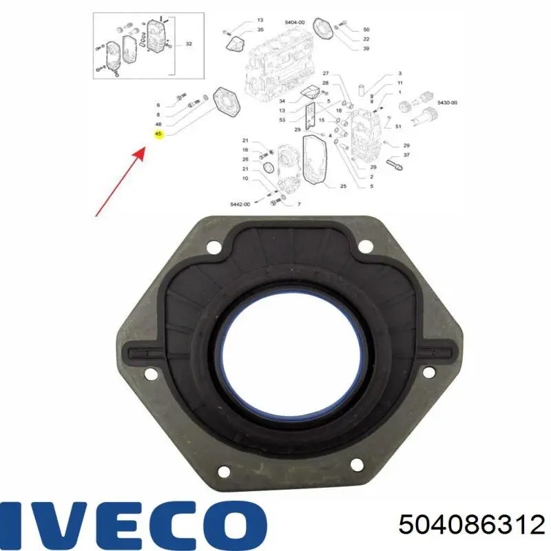 504086312 Iveco anillo retén, cigüeñal frontal