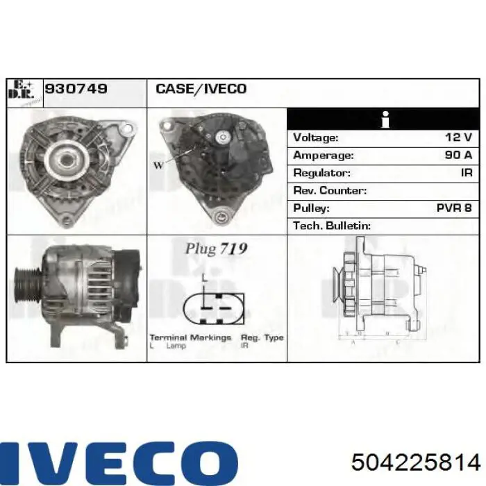 504225814 Iveco alternador