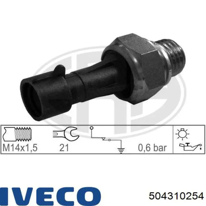 504310254 Iveco indicador, presión del aceite