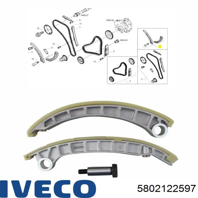  Zapata Cadena De Distribuicion para Iveco Daily 5 