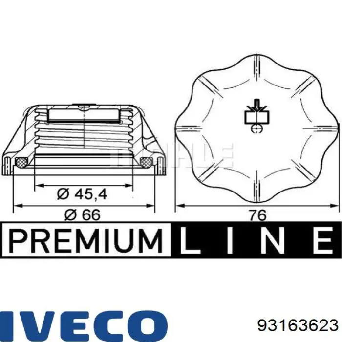 93163623 Iveco tapón de expansión de refrigerante/anticongelante