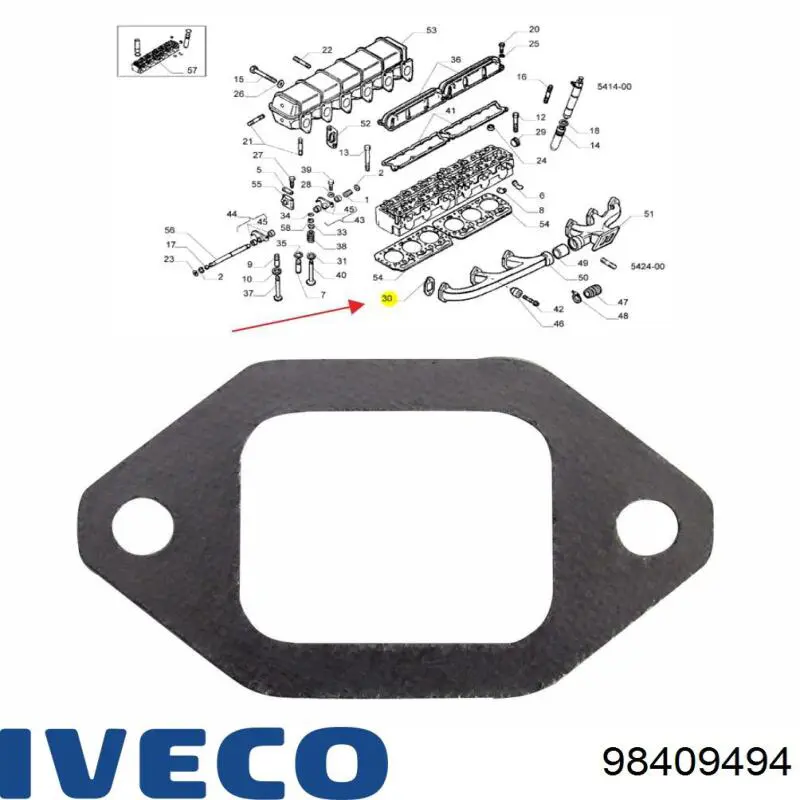 98409494 Iveco junta de colector de escape