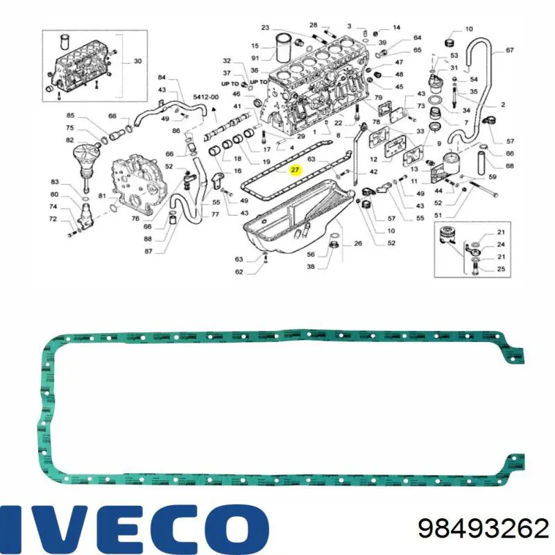 98493262 Iveco junta, cárter de aceite