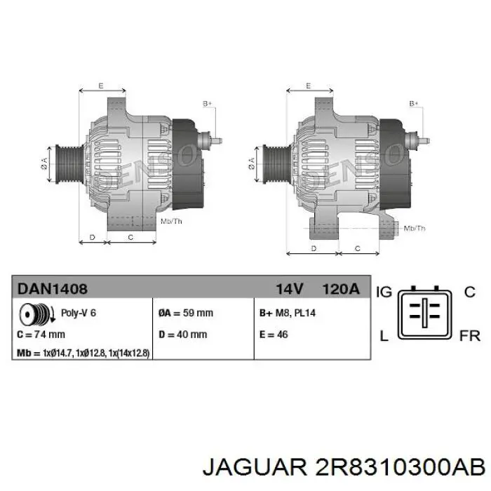  Alternador para Jaguar S-type CCX