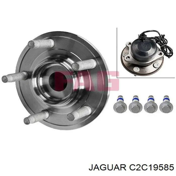 C2C19585 Jaguar cubo de rueda delantero