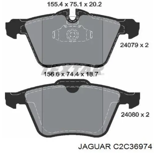 C2C36974 Jaguar pastillas de freno delanteras