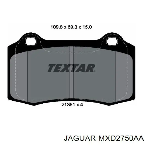 MXD2750AA Jaguar pastillas de freno traseras