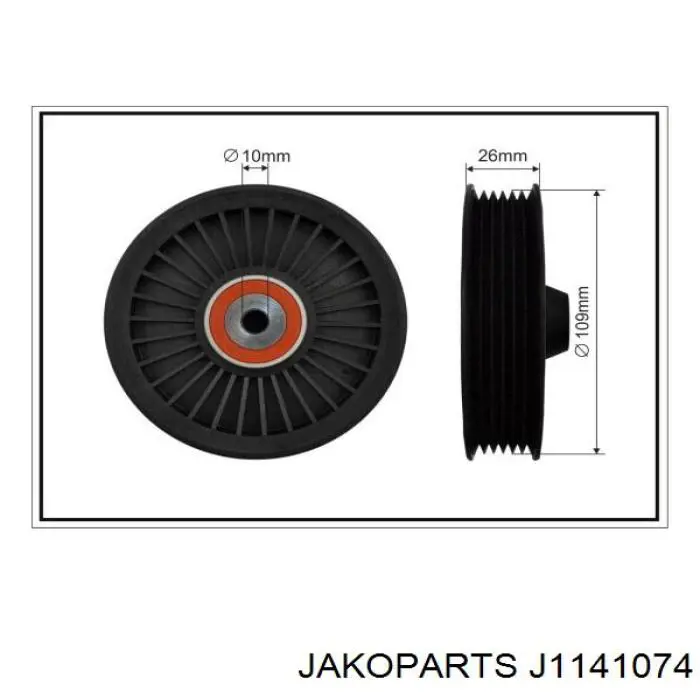 J1141074 Jakoparts polea inversión / guía, correa poli v