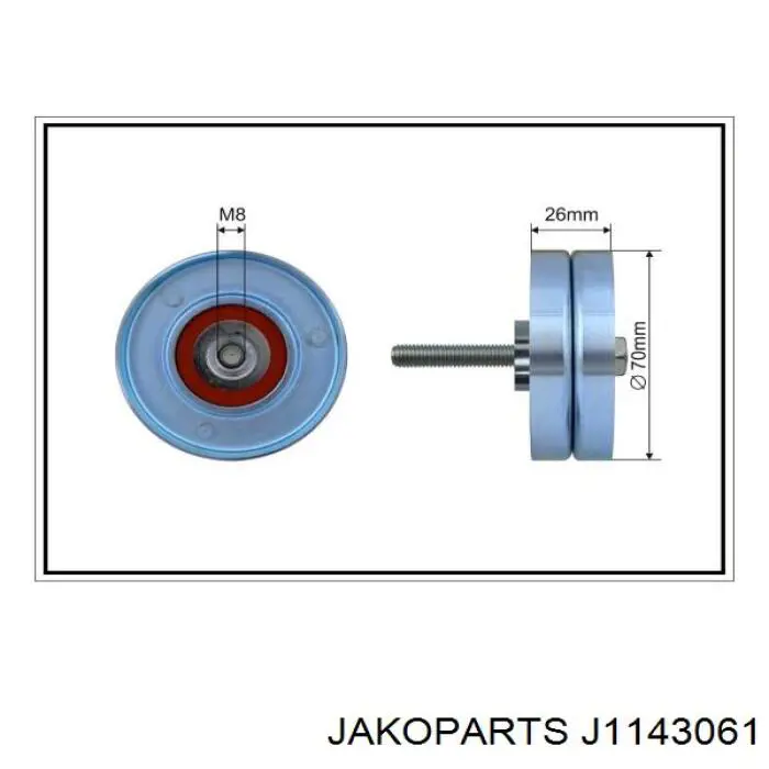 J1143061 Jakoparts polea inversión / guía, correa poli v