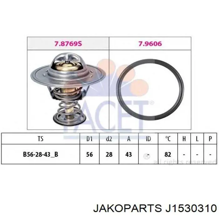 J1530310 Jakoparts termostato, refrigerante