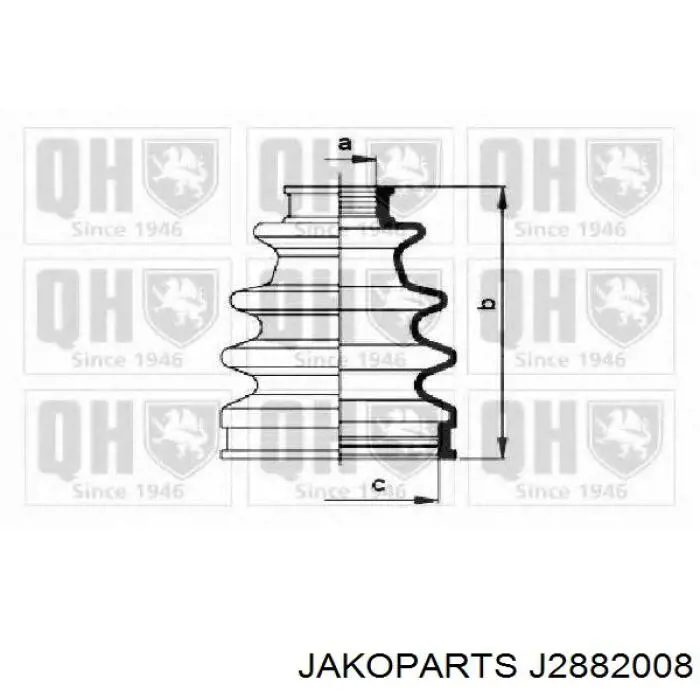 J2882008 Jakoparts fuelle, árbol de transmisión delantero interior