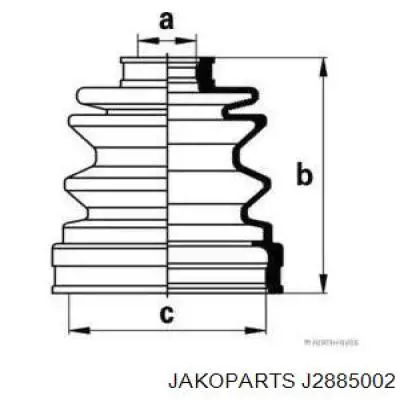 J2885002 Jakoparts fuelle, árbol de transmisión delantero interior