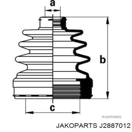 J2887012 Jakoparts fuelle, árbol de transmisión trasero interior