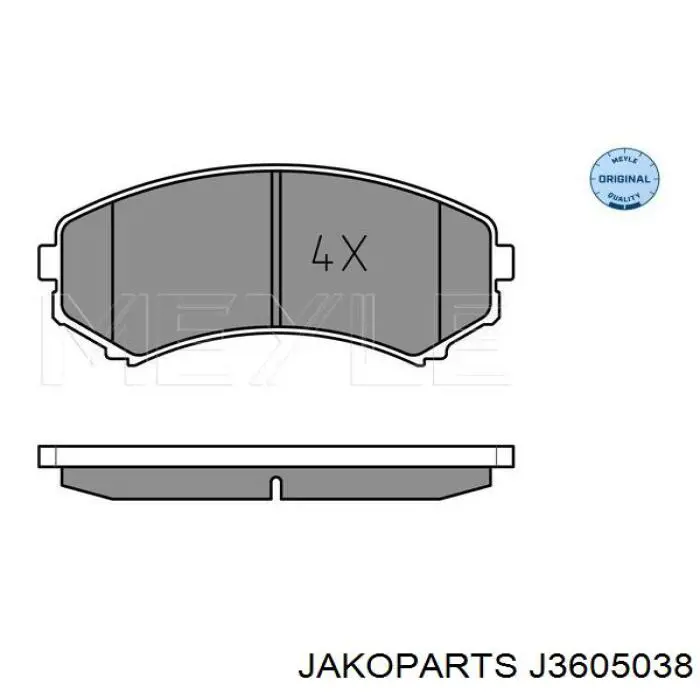 J3605038 Jakoparts pastillas de freno delanteras