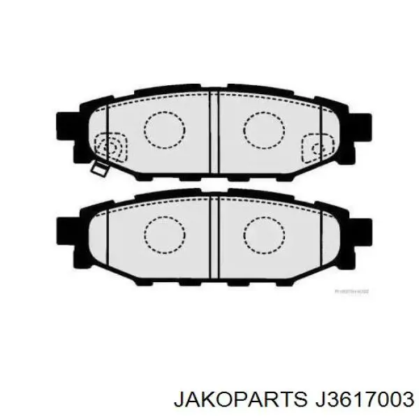 J3617003 Jakoparts pastillas de freno traseras