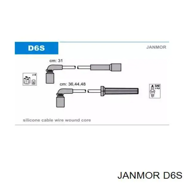 D6S Janmor juego de cables de encendido