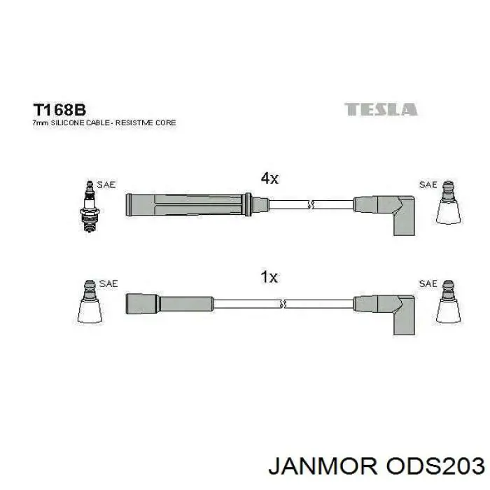 ODS203 Janmor juego de cables de encendido