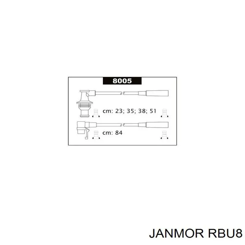 RBU8 Janmor juego de cables de encendido