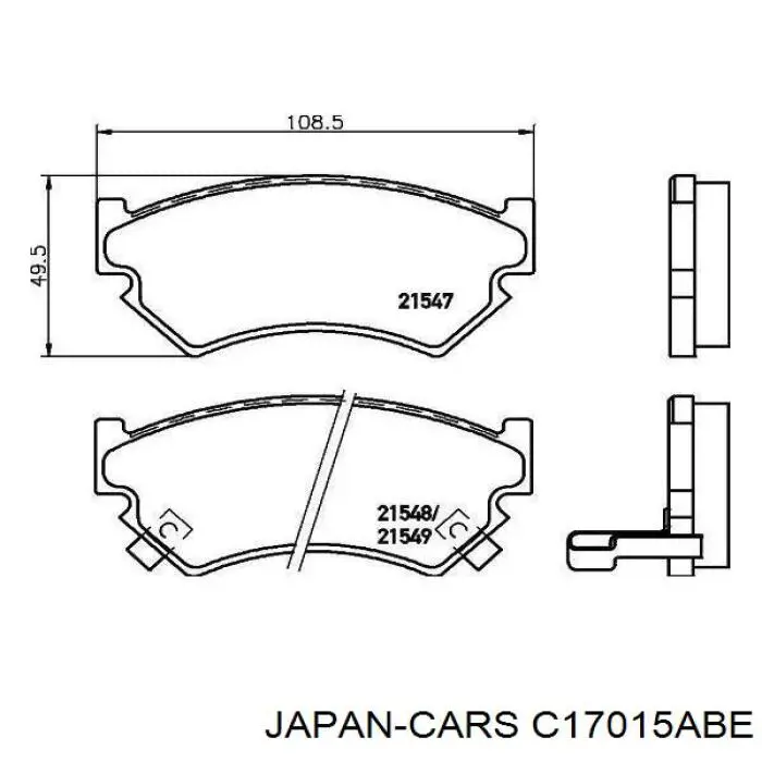 C17015ABE Japan Cars pastillas de freno delanteras